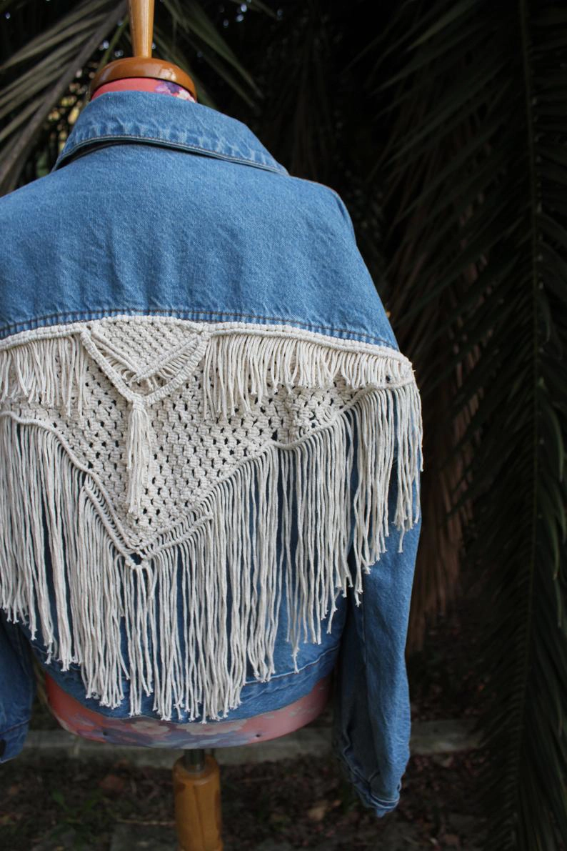 El Yapımı Makrome Kot Ceket Tasarımı - Bohem Shop