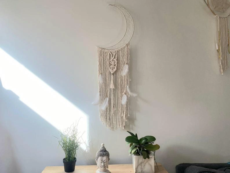 Makrome Duvar Dekoru-Duvar Süsü |  Hilal - Görsel 3