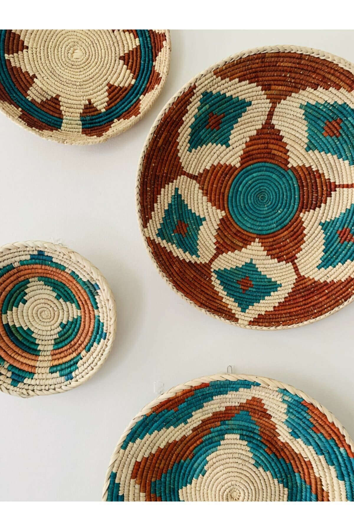 El Yapımı Afrika Duvar Tabağı Seti Bohem Duvar Tabakları Bohem Shop
