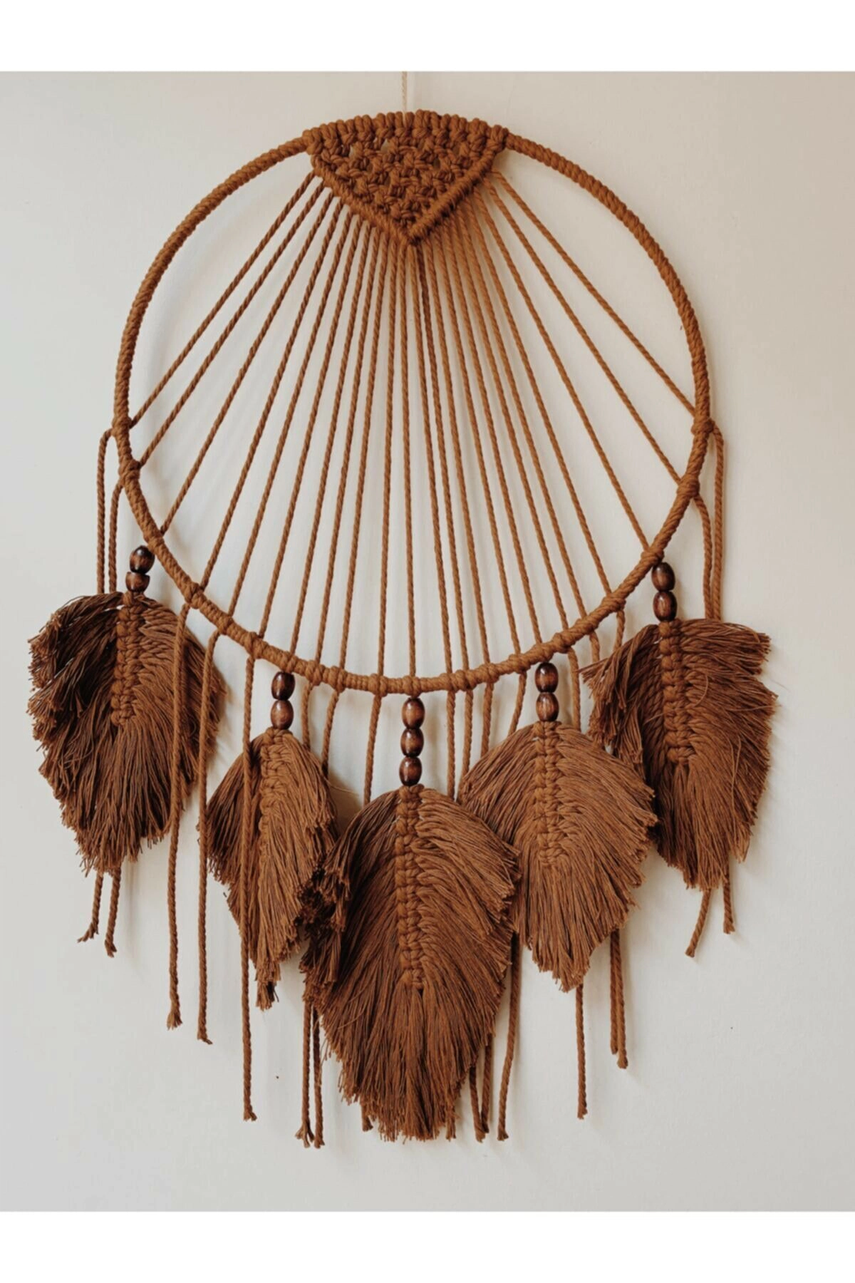 El Yapımı Izlanda Stili Makrome Düş Kapanı/yapraklı Rüya Kovucu-Bohem Shop