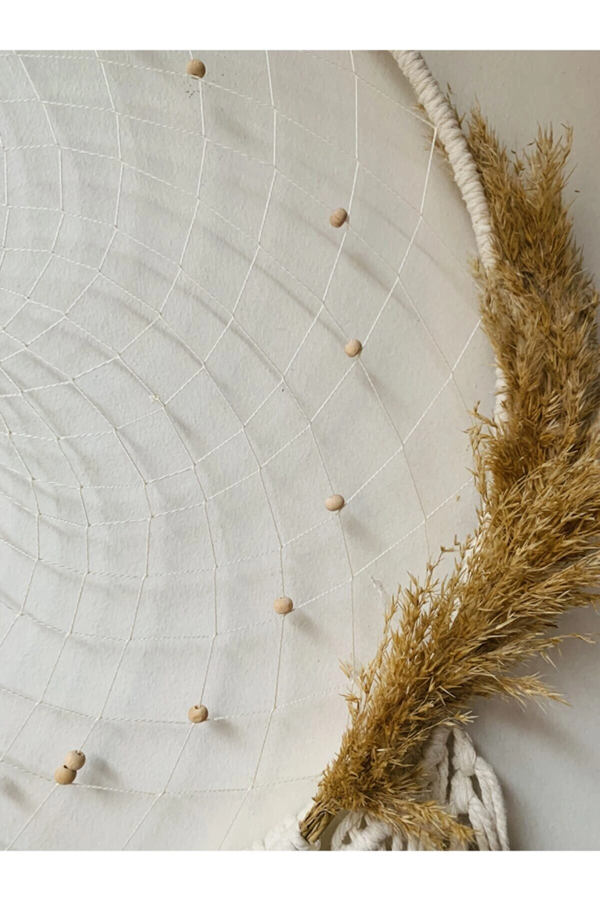 Büyük Boy El Yapımı Makrome Yaprak Detaylı Düş Kapanı Duvar Dekoru Süsü/rüya Koyucu- Bohem Shop - Görsel 3