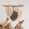 El Yapımı Makrome Yaprak Detaylı Bohem Duvar Dekoru, Duvar Süsü - Bohem shop