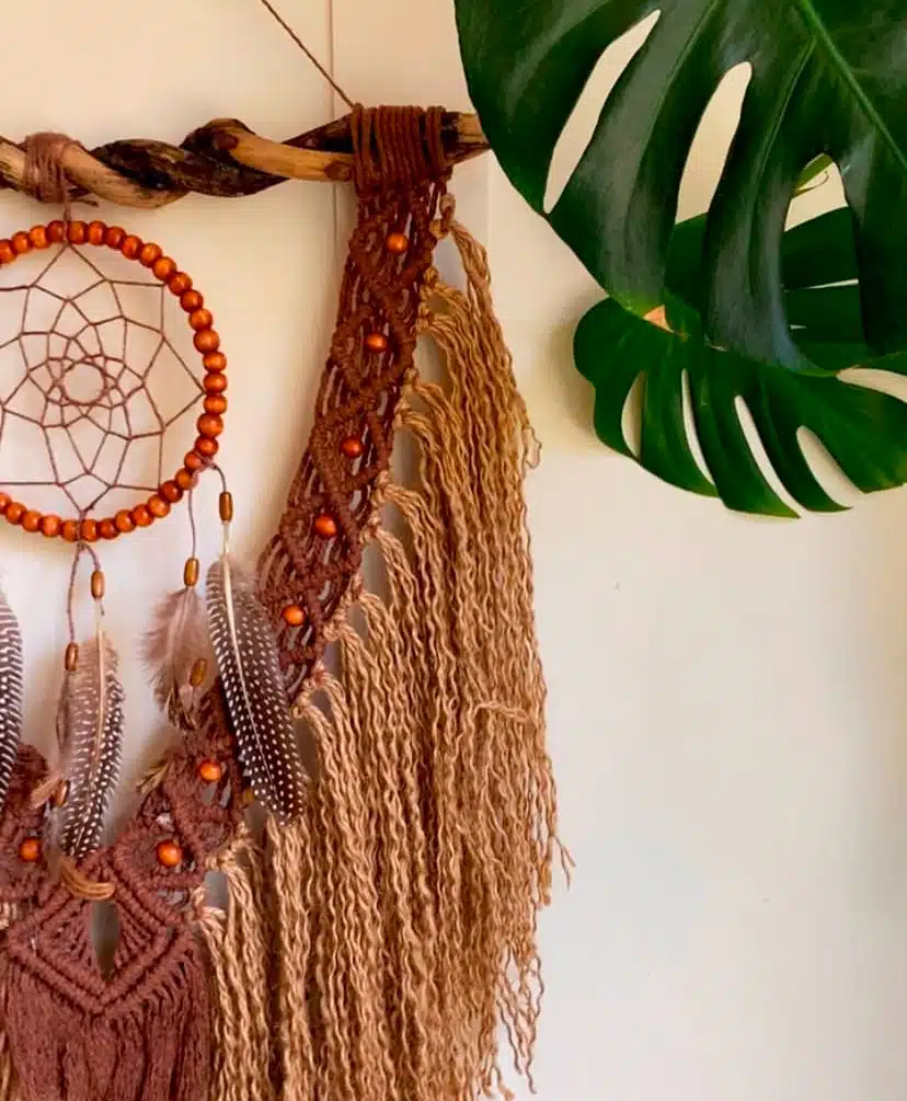 Benzersiz Tasarım Driftwood Kızılderili Bohem Boho Ev Duvar Dekor Makrome Jüt Süsü Ev Dekorasyonu - Görsel 2