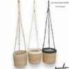 Hasır sepet saksı askılı bohem etnik çiceklik jüt makrome ip askılık etnik 16x16x12 Bohem Shop