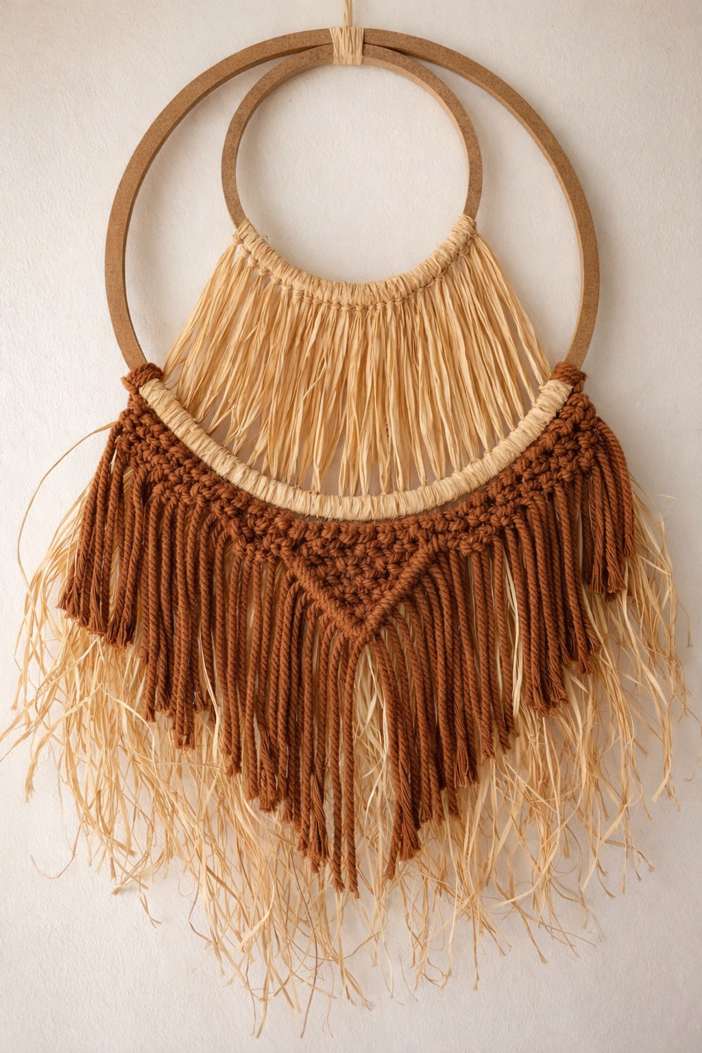 El Yapımı Bohem Saçaklı Rafya Hasır Duvar Süsü, Etnik Yazlık dekorasyon - Bohemshop.com - Görsel 2