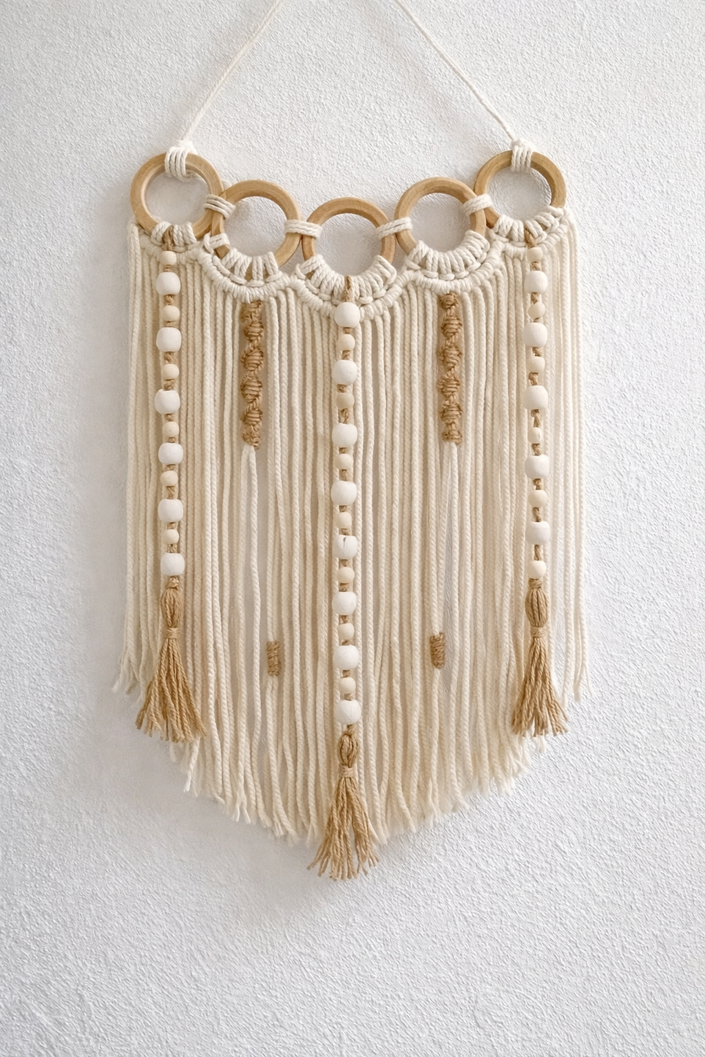 Bohem Halkalı Duvar Süsü, Etnik Yazlık dekorasyon - Rustik Ev Dekor Boho Tasarım