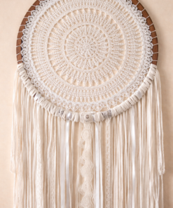 El Yapımı Düş Kapanı Rüya Kapanı Bohem Dantelli Dev Boy Duvar Süsü, Etnik Yazlık dekorasyon  - Rustik Ev Dekor  Boho Tasarım