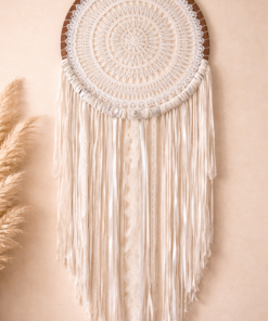 Alternative view of El Yapımı Düş Kapanı Rüya Kapanı Bohem Dantelli Dev Boy Duvar Süsü, Etnik Yazlık dekorasyon  - Rustik Ev Dekor  Boho Tasarım