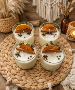 Alternative view of Cam Bardak Mum Seti – Tarçın ve Portakal Aromalı