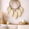 El Yapımı Izlanda Stili Makrome Düş Kapanı/yapraklı Rüya Kovucu Bohem Duvar Süsü, Dekoru - Bohem Shop